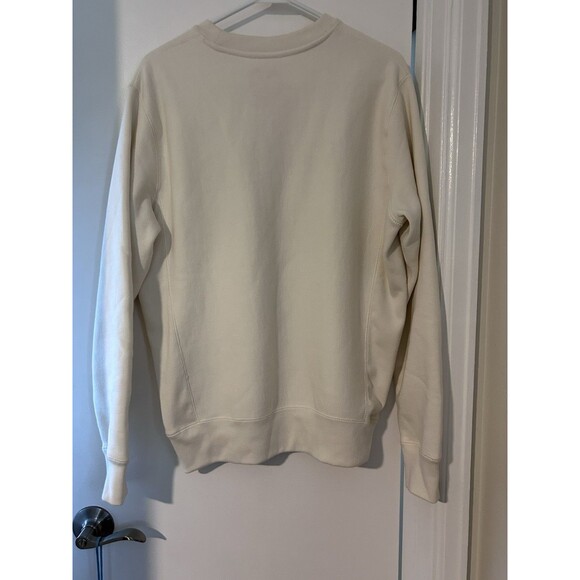 Yarrow Goods Men’s Crewneck Sweatshirt  Size XS  Cream Japanese Kanji Cat - Picture 3 of 6